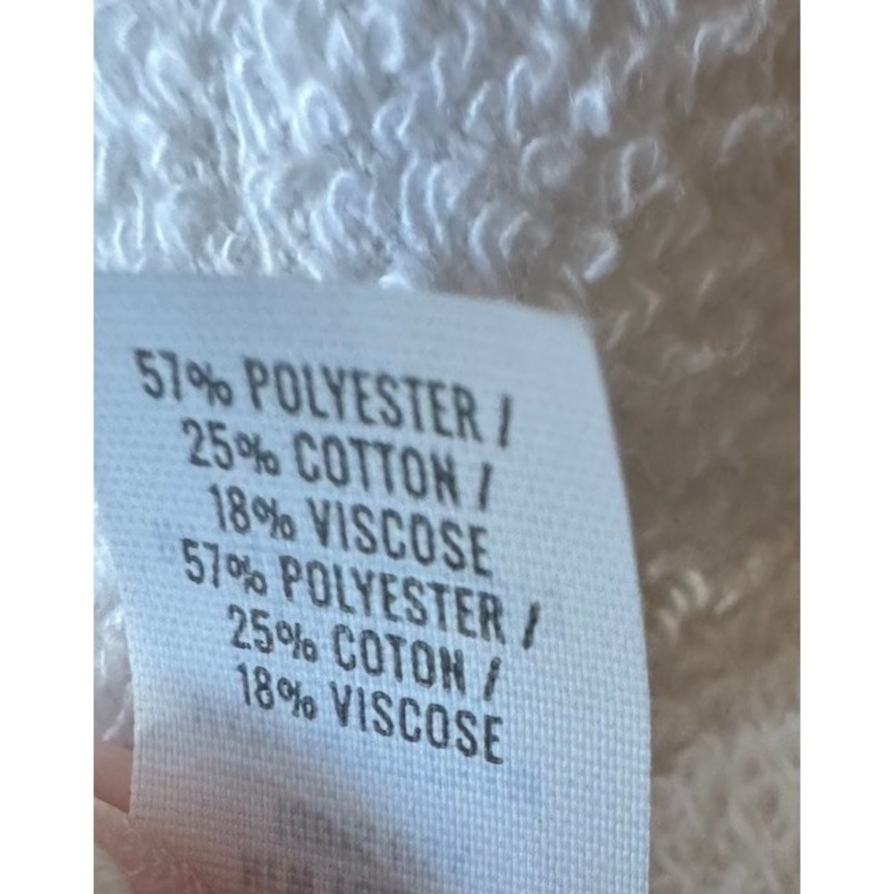 Aerie Lace Up V-Neck Sweatshirt White Boxy Raw Hem‎ Large - Picture 8 of 8